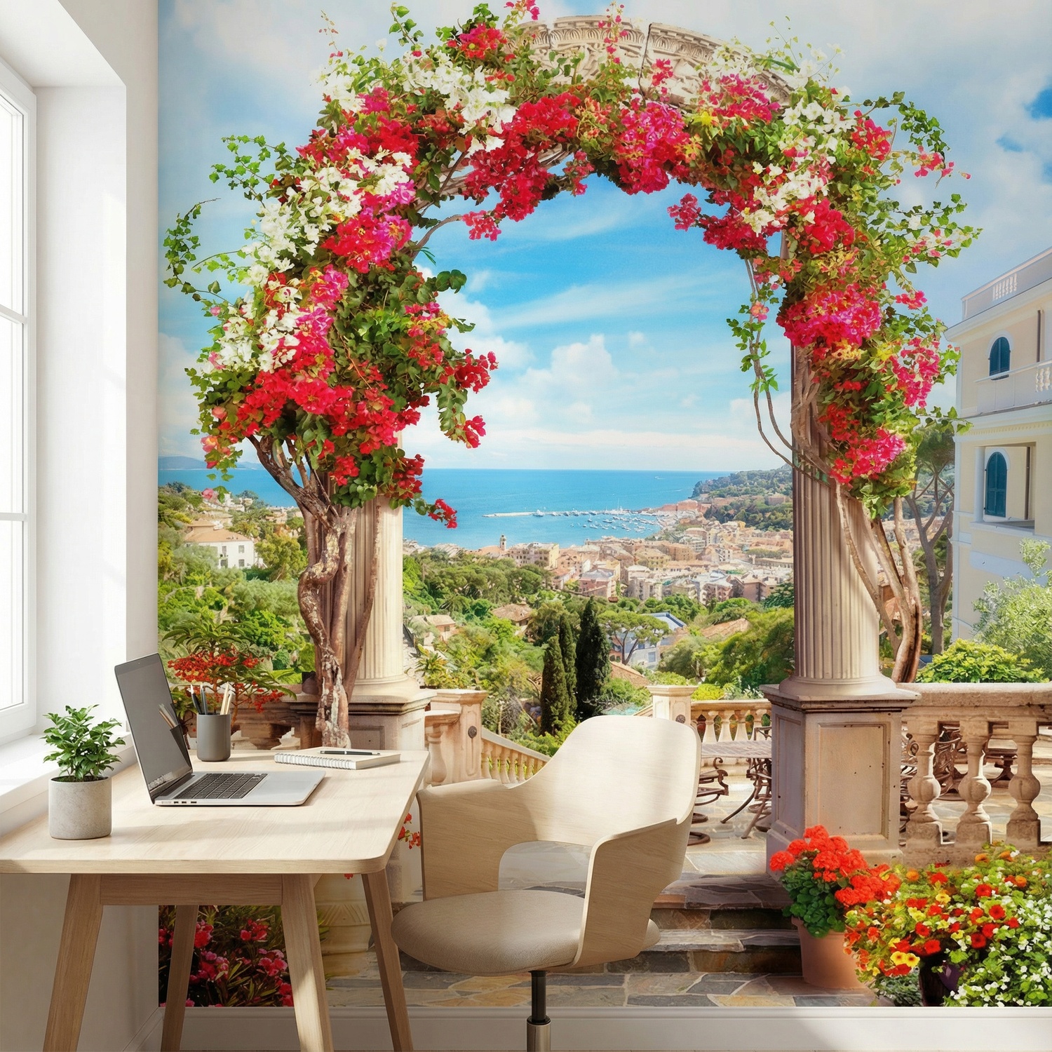 Wall Murals: Floral arch to the coast