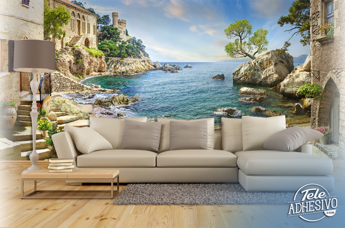 Wall Murals: Village by the sea