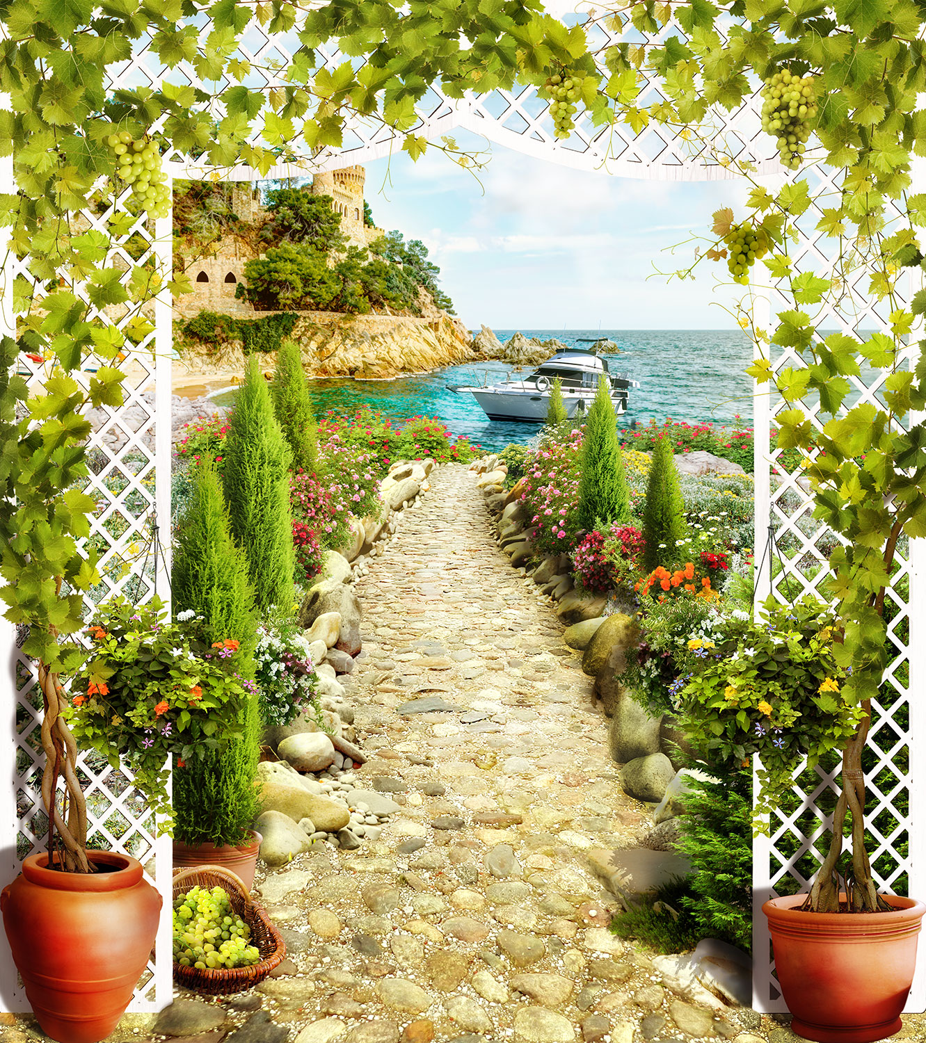 Wall Murals: The Mediterranean garden