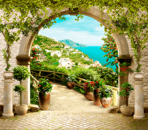 Wall mural Rustic arch in the Mediterranean 