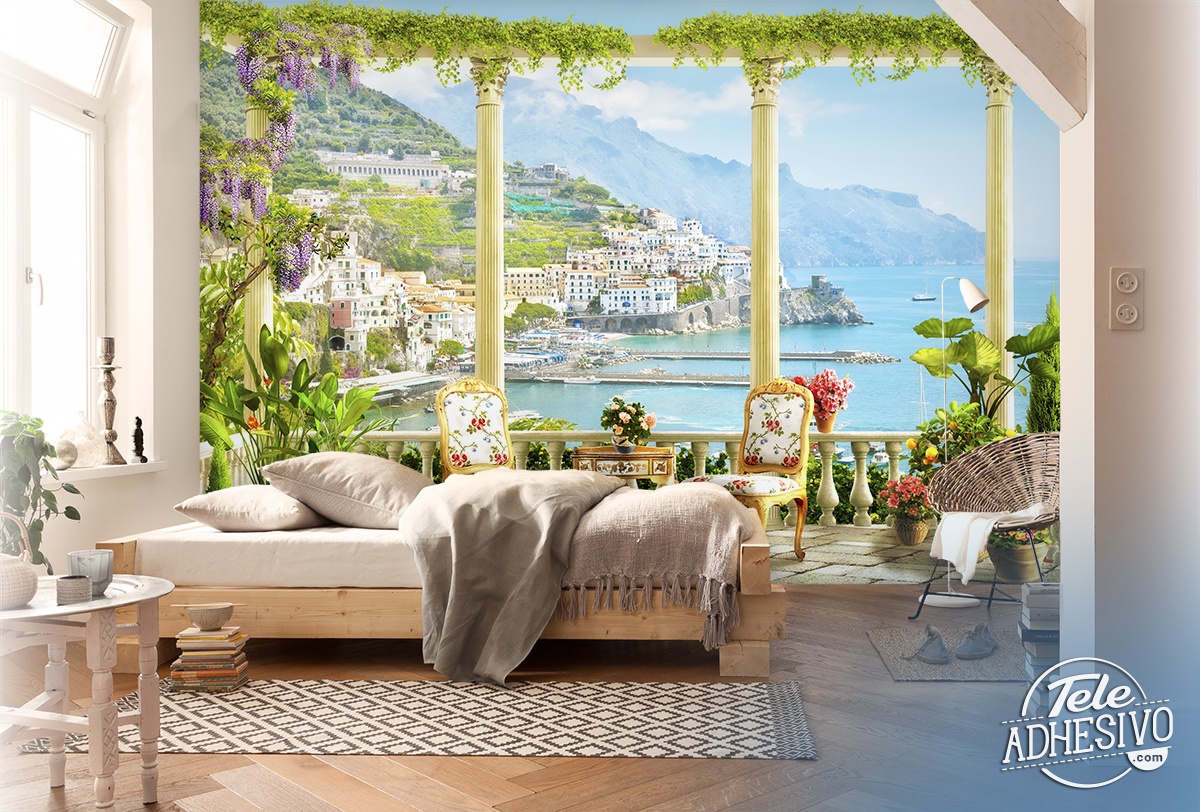 Wall Murals: Terrace to the coastal village