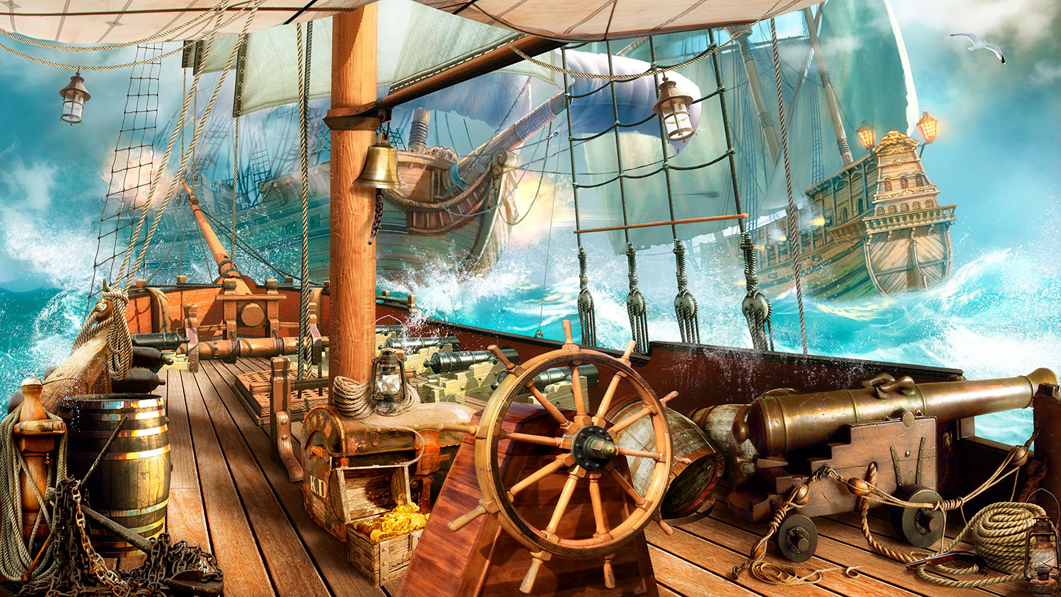 Wall Murals: Naval battle