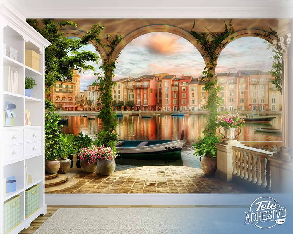 Wall Murals: Porch in the canals of Venice
