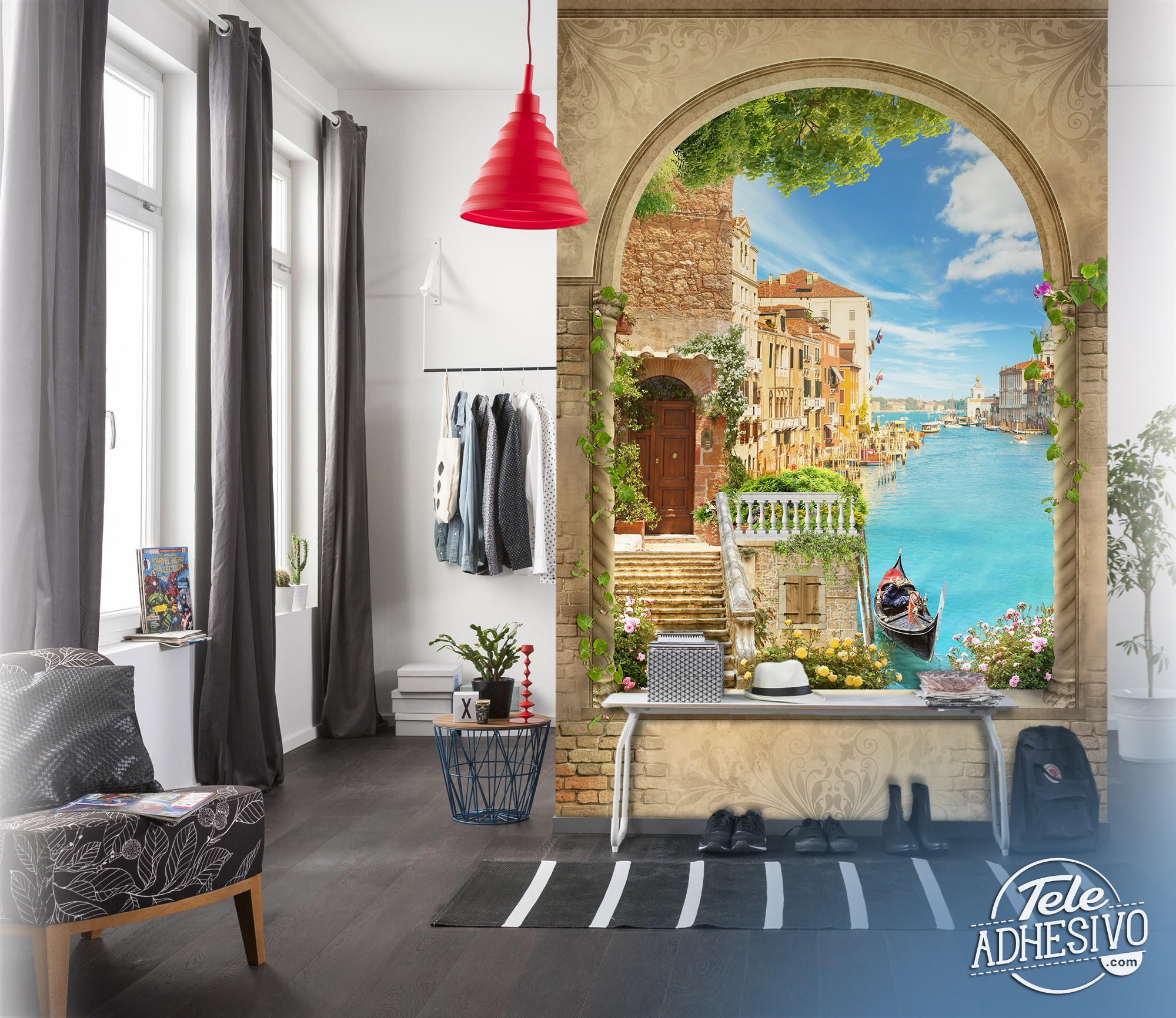 Wall Murals: Window in the Venice canal
