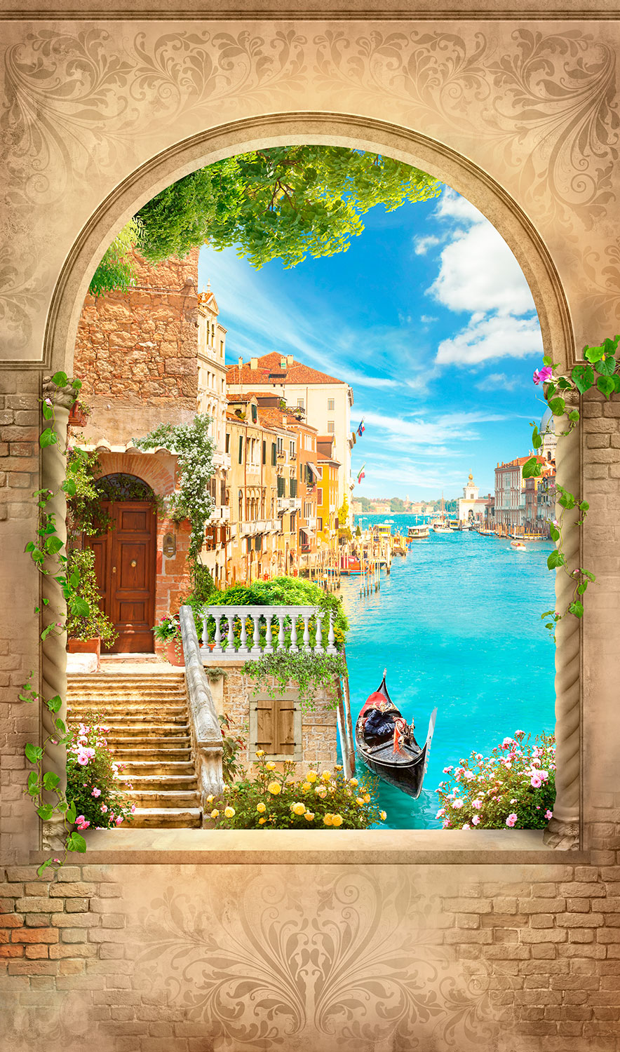 Wall Murals: Window in the Venice canal