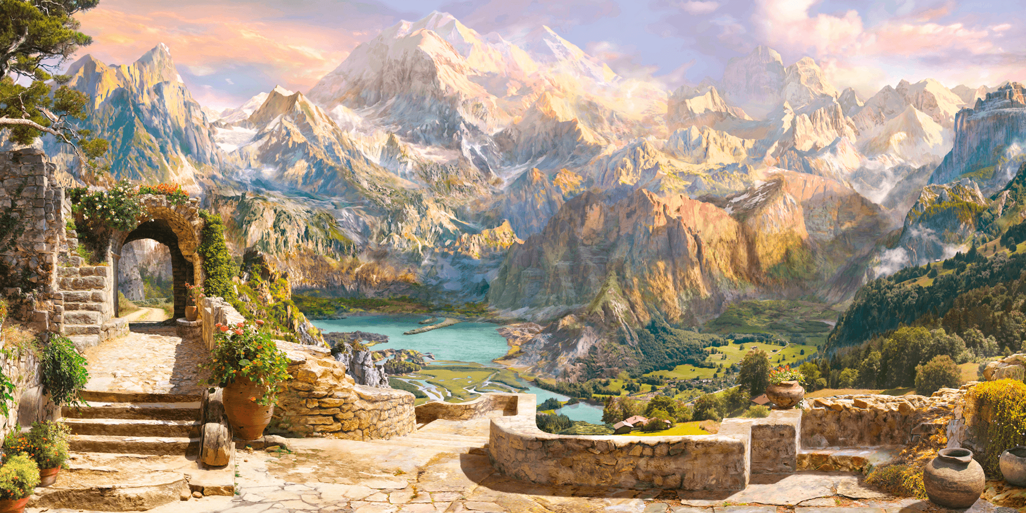 Wall Murals: The mountains of the lake