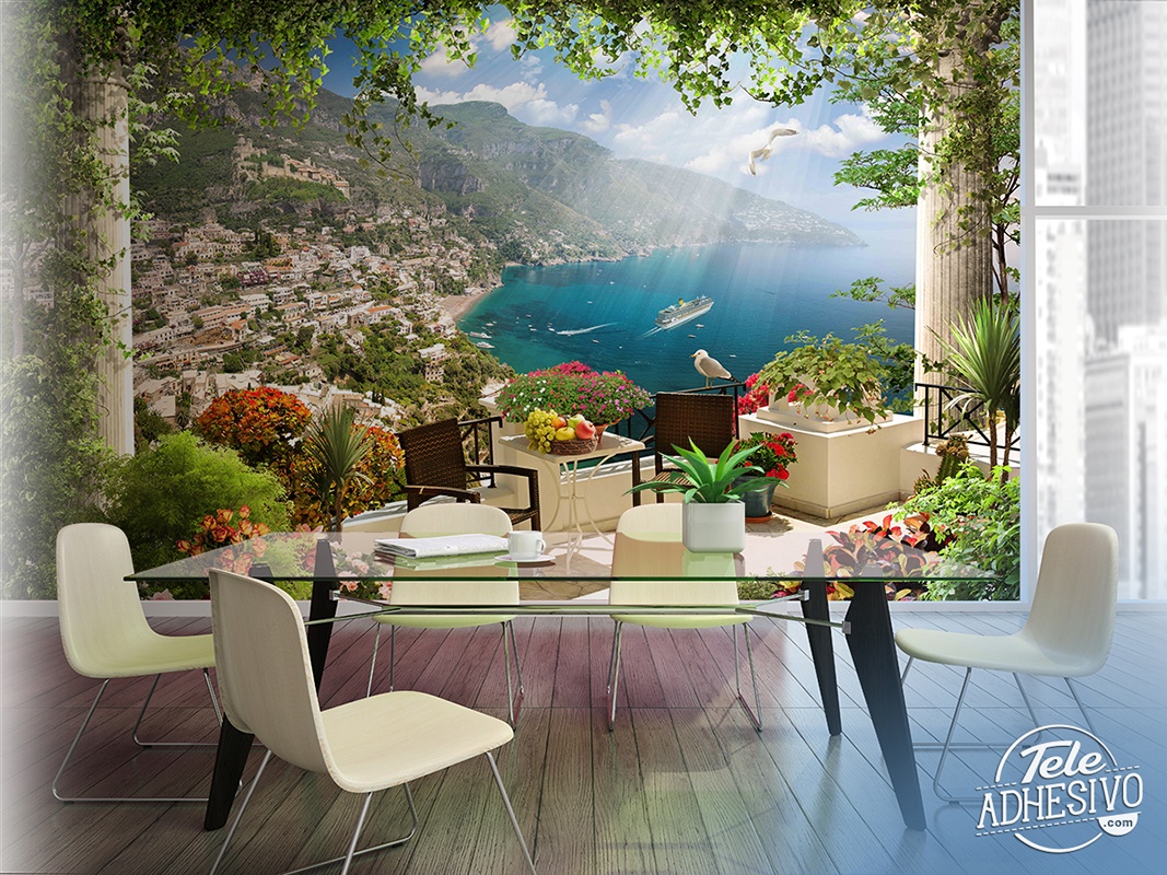 Wall Murals: Terrace coastal village