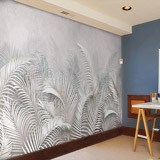 Wall Murals: White Palm Leaves 2
