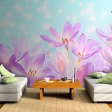 Wall Murals: Painted Violet Flowers 2
