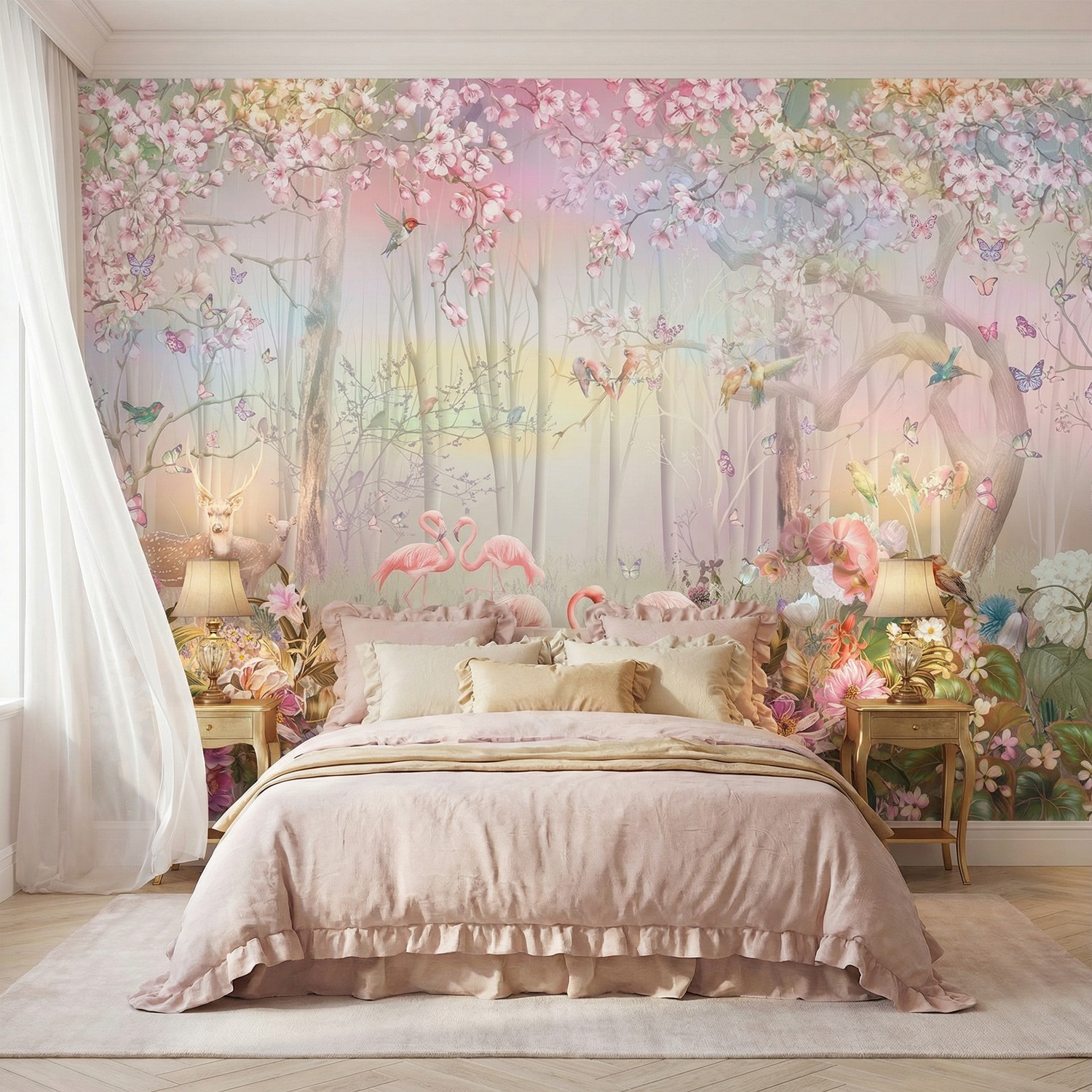 Wall Murals: Flamingo Forest