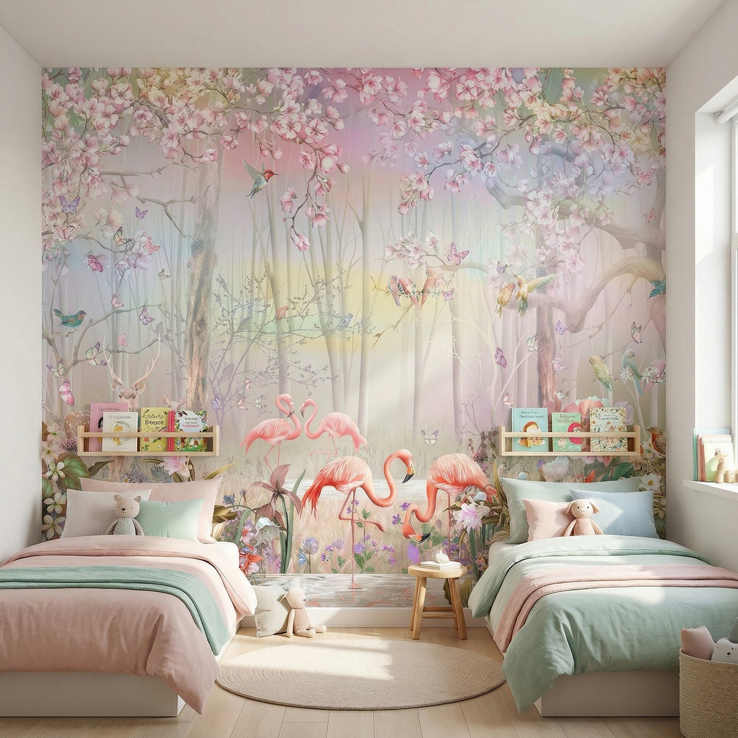 Wall Murals: Flamingo Forest