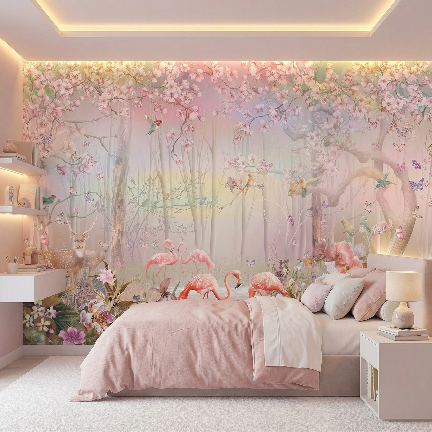 Wall Murals: Flamingo Forest