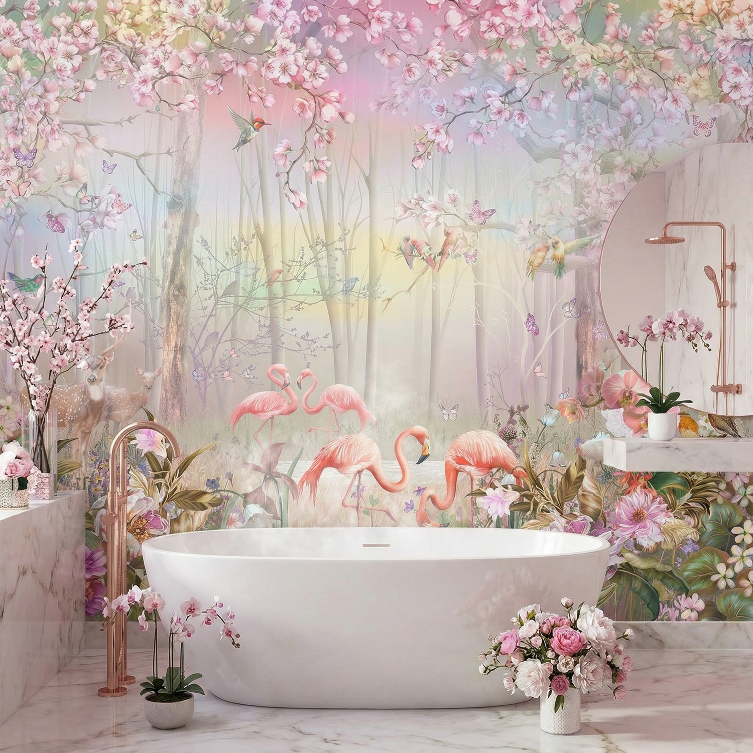 Wall Murals: Flamingo Forest