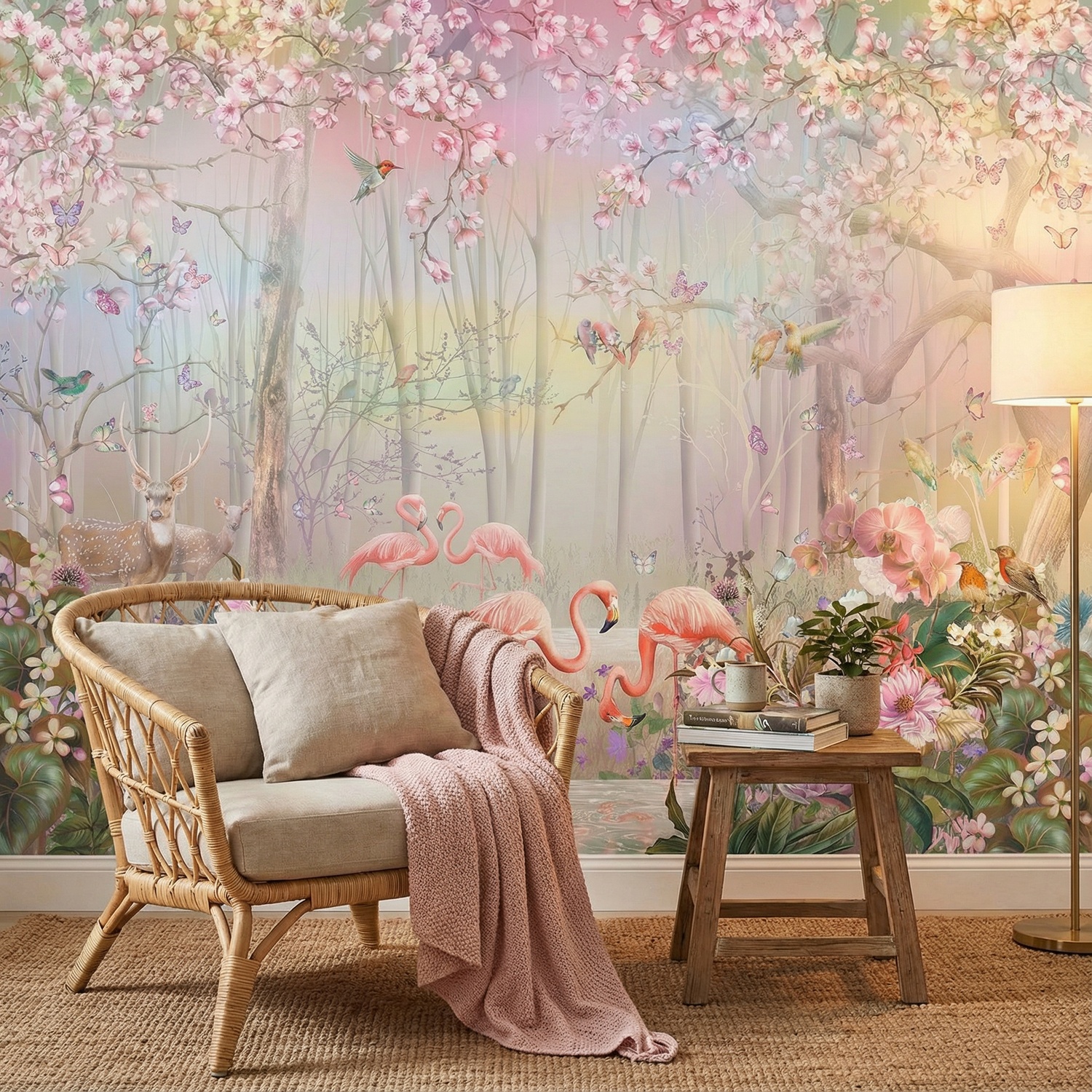 Wall Murals: Flamingo Forest