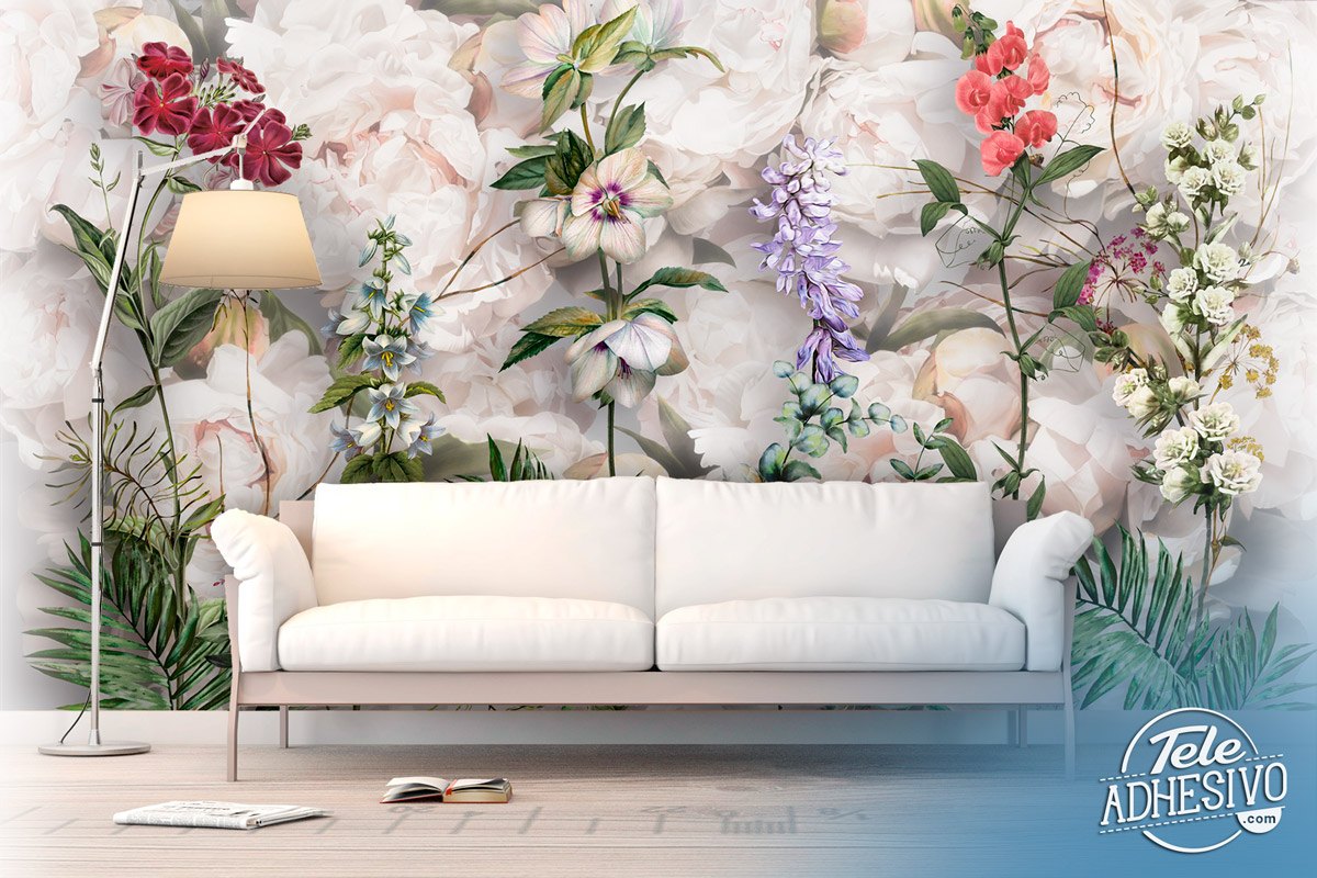 Wall Murals: Collage of Flowers