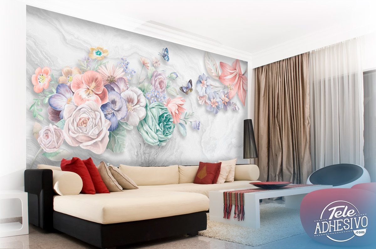 Wall Murals: Flowers and Butterflies