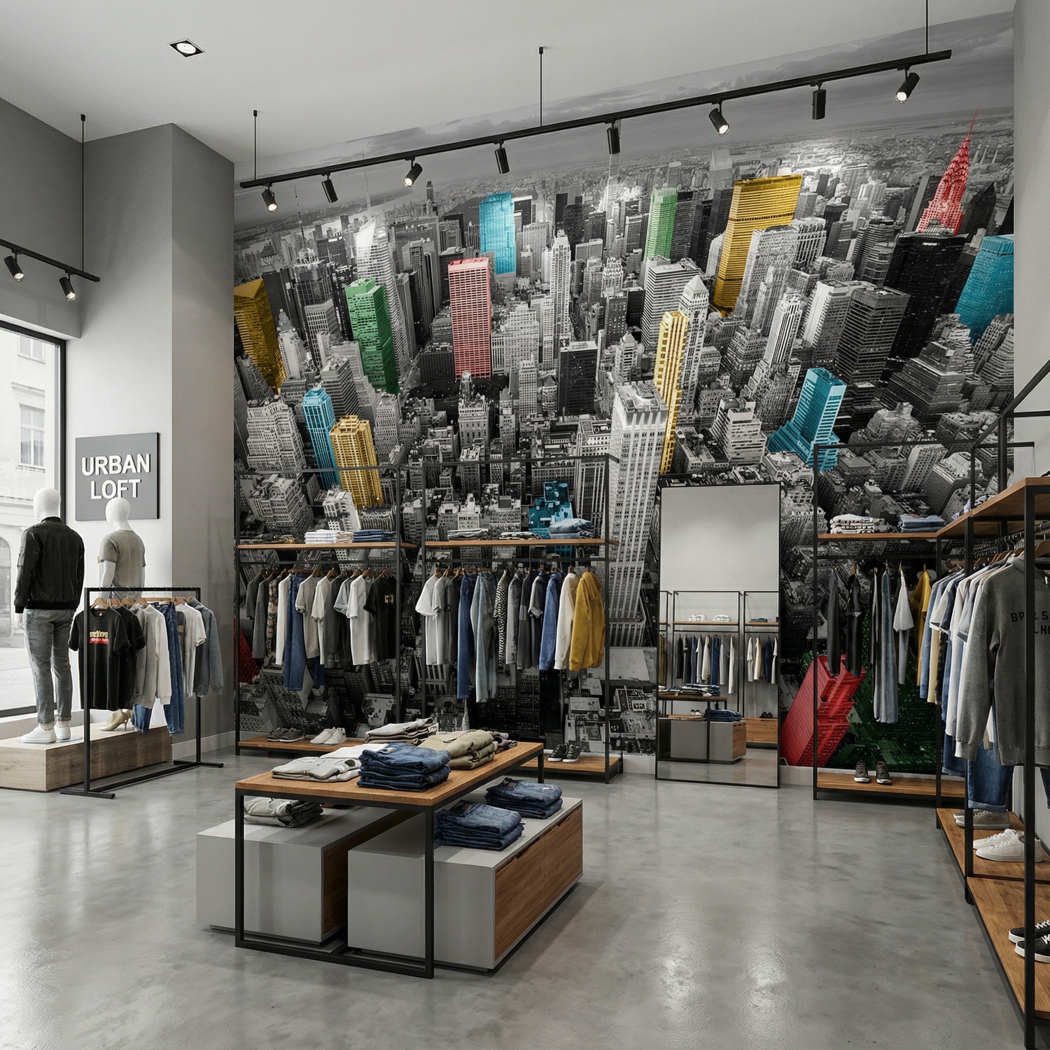 Wall Murals: Colourful Skyscrapers New York