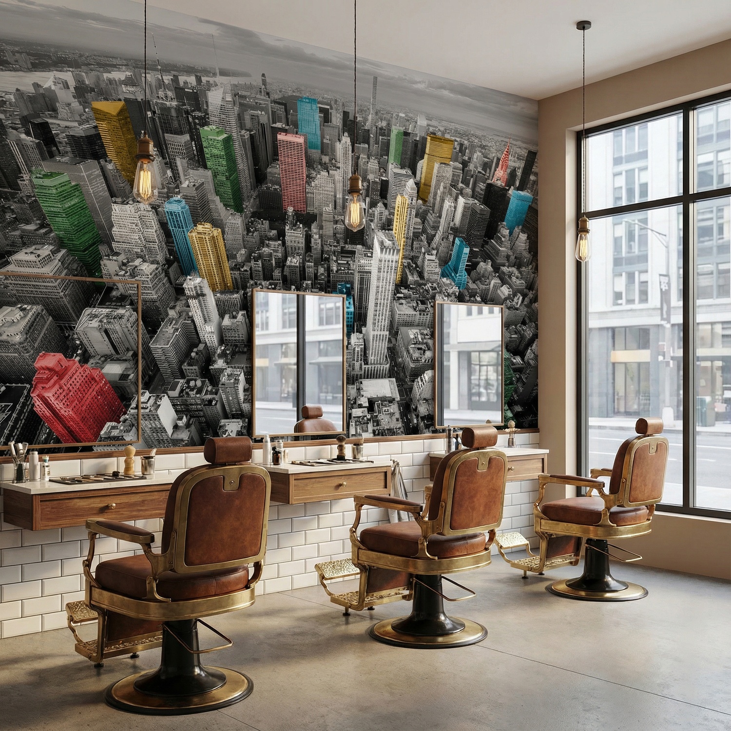 Wall Murals: Colourful Skyscrapers New York