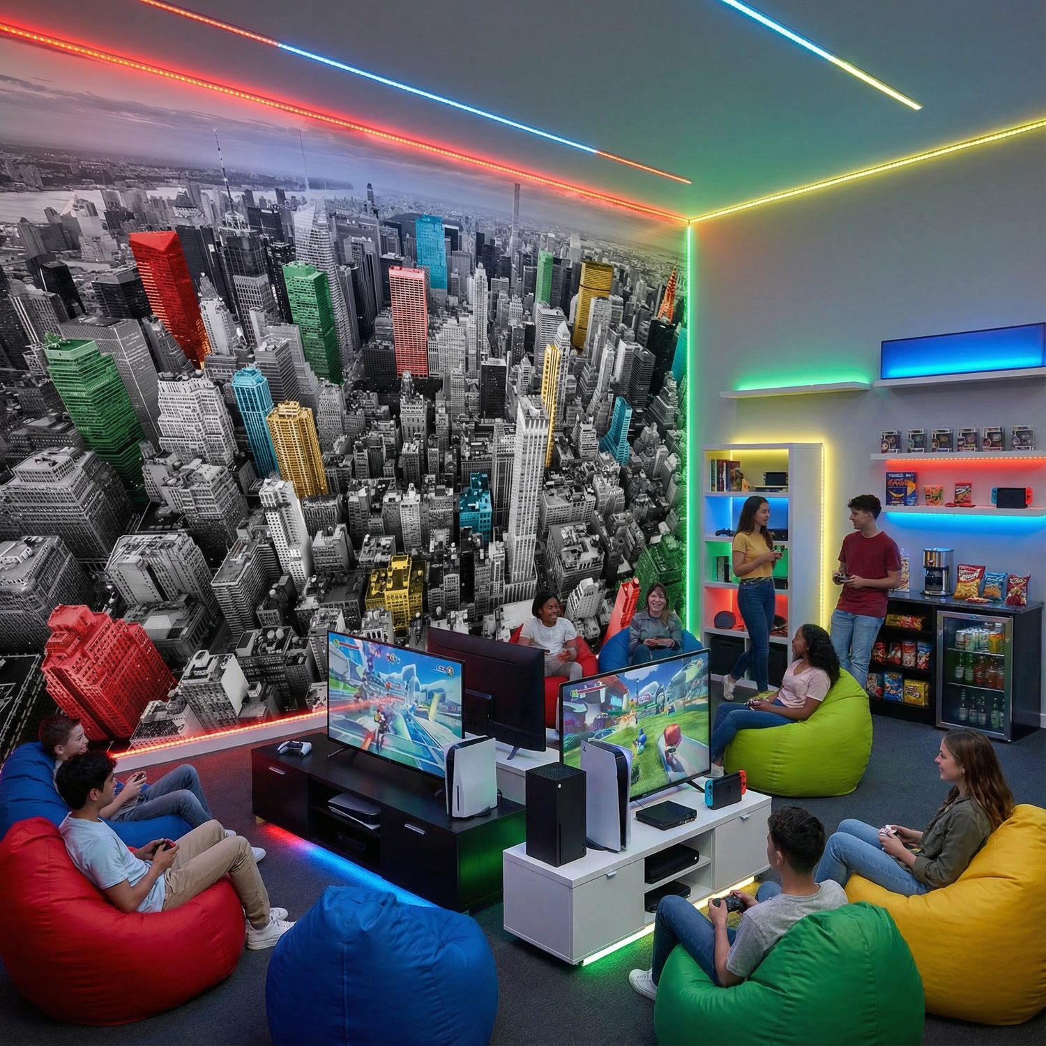 Wall Murals: Colourful Skyscrapers New York