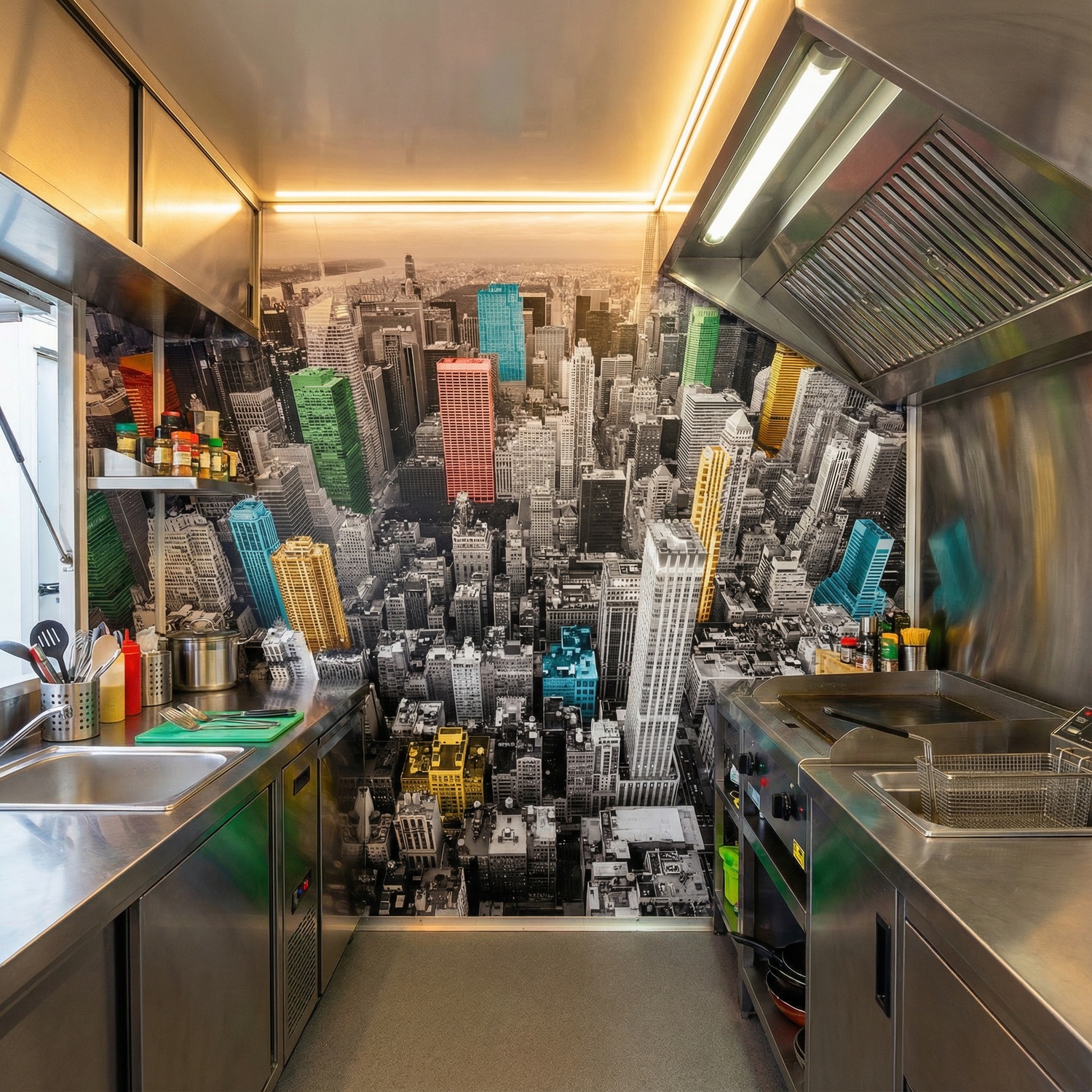 Wall Murals: Colourful Skyscrapers New York