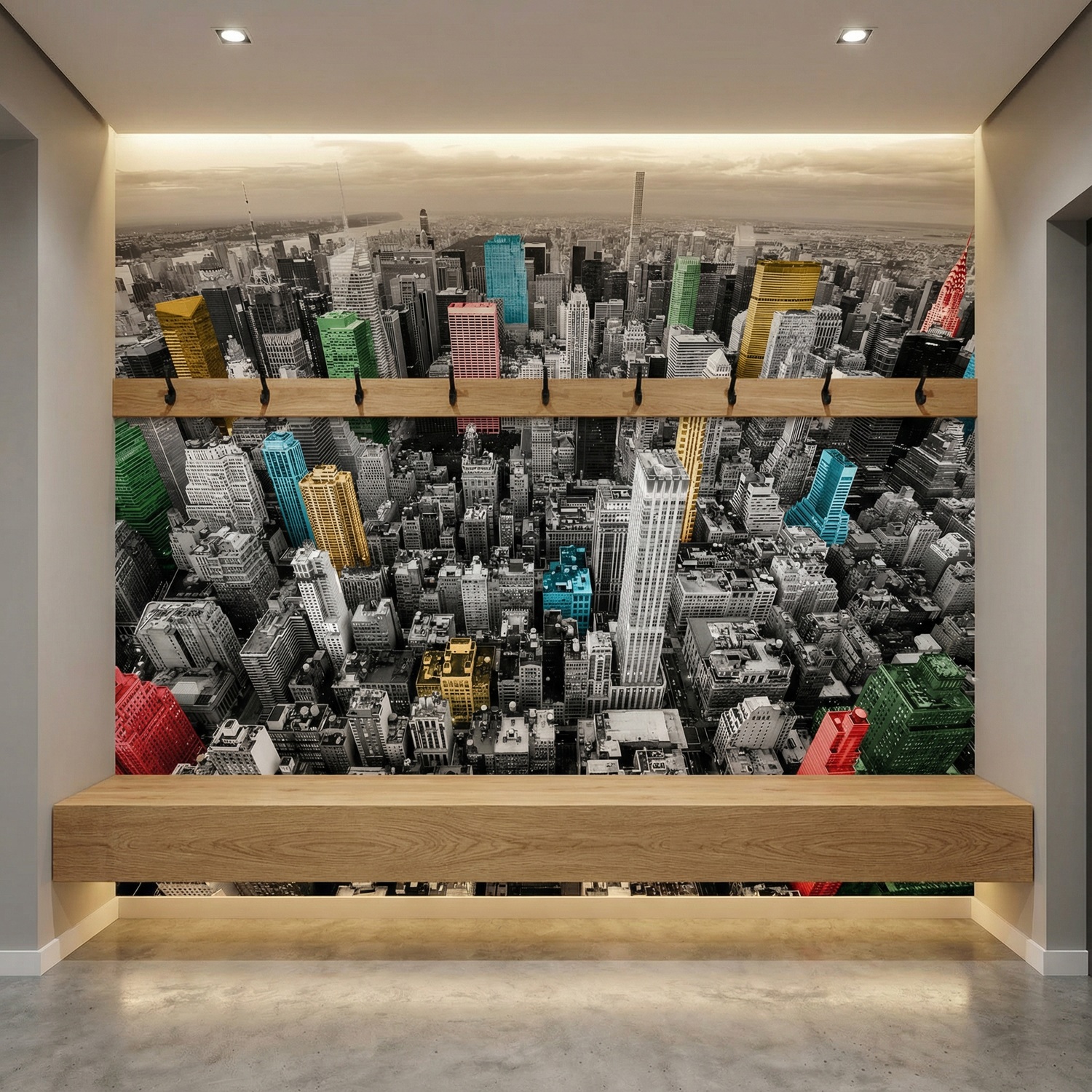 Wall Murals: Colourful Skyscrapers New York