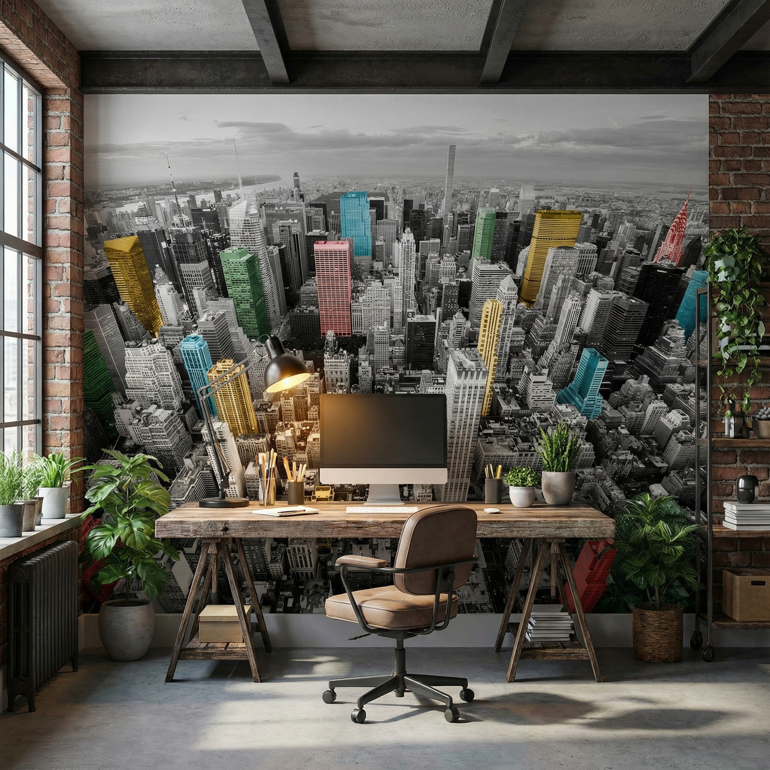 Wall Murals: Colourful Skyscrapers New York