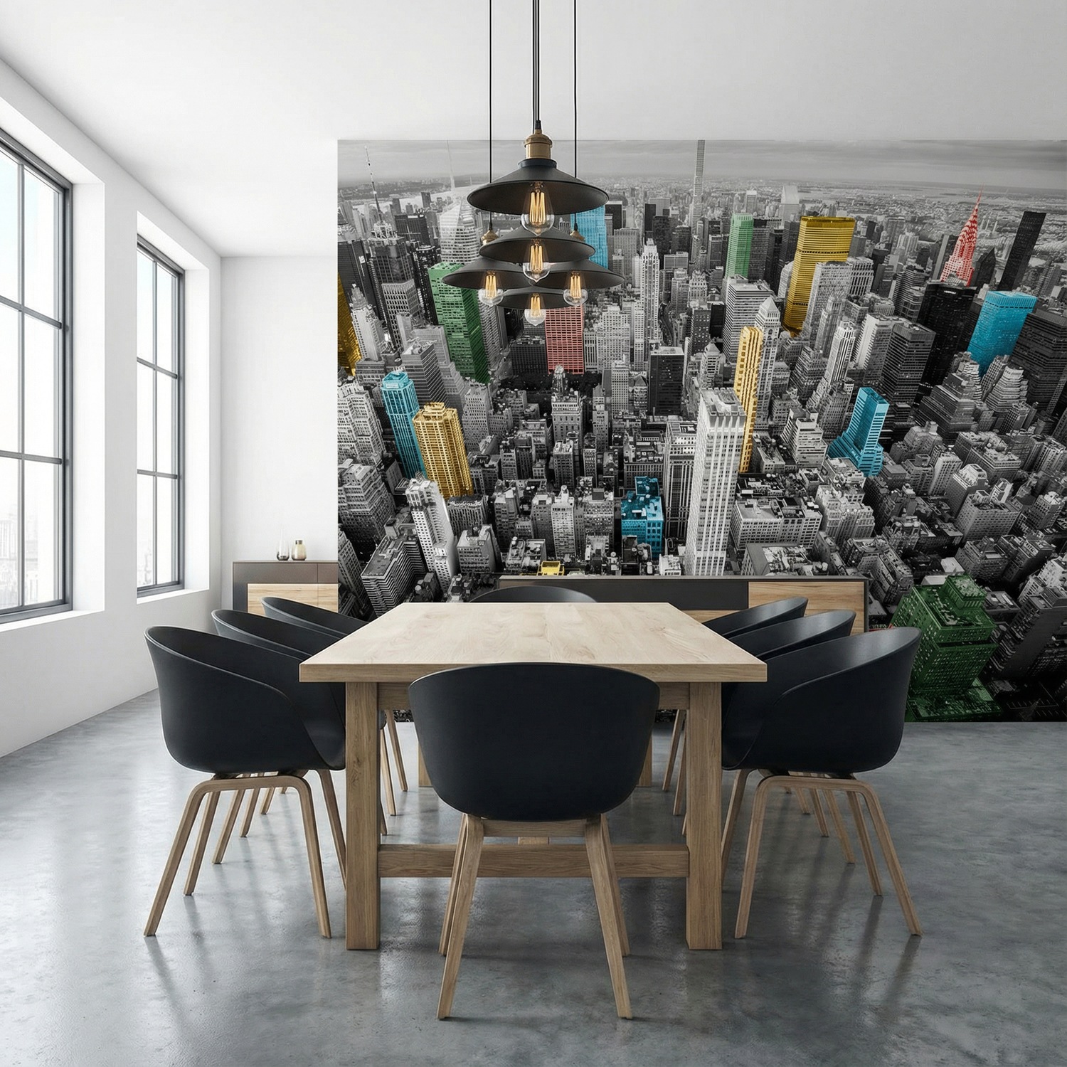 Wall Murals: Colourful Skyscrapers New York