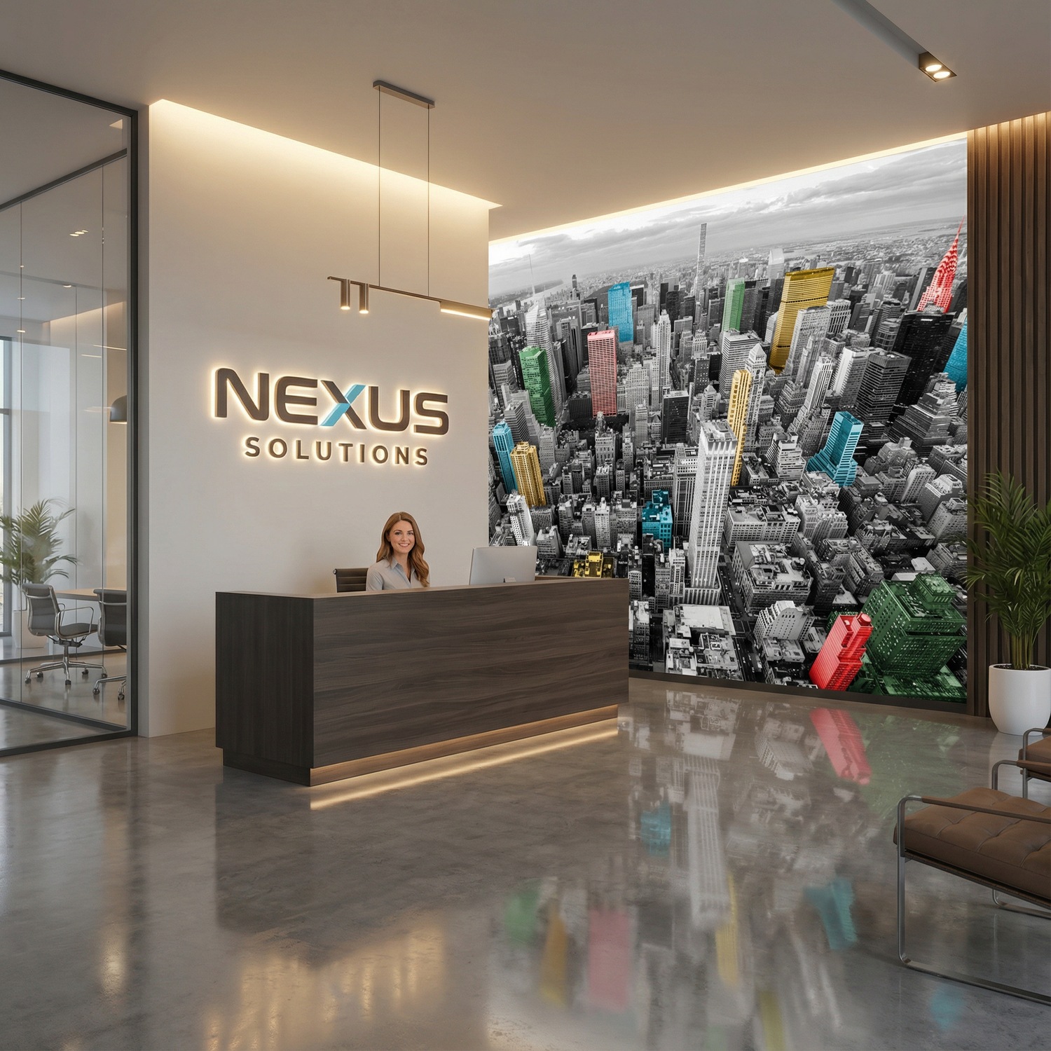 Wall Murals: Colourful Skyscrapers New York