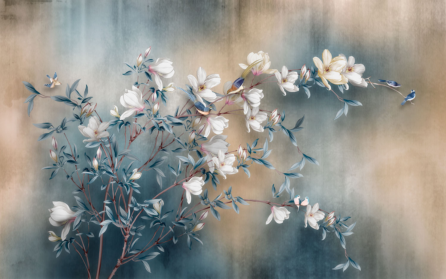 Wall Murals: White Flowers