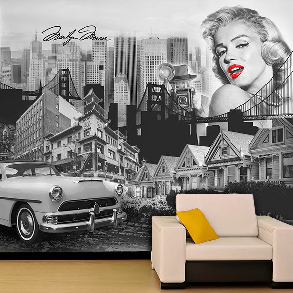 Wall Murals: Marilyn Monroe San Francisco Collage Mural