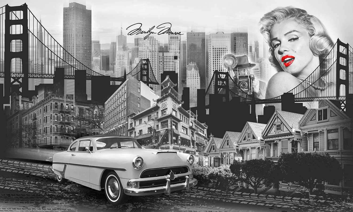 Wall Murals: Collage Musa Marilyn Monroe