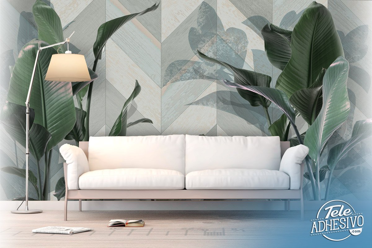 Wall Murals: Collage of Leaves
