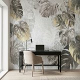 Wall Murals: Grey Palm Leaves 11