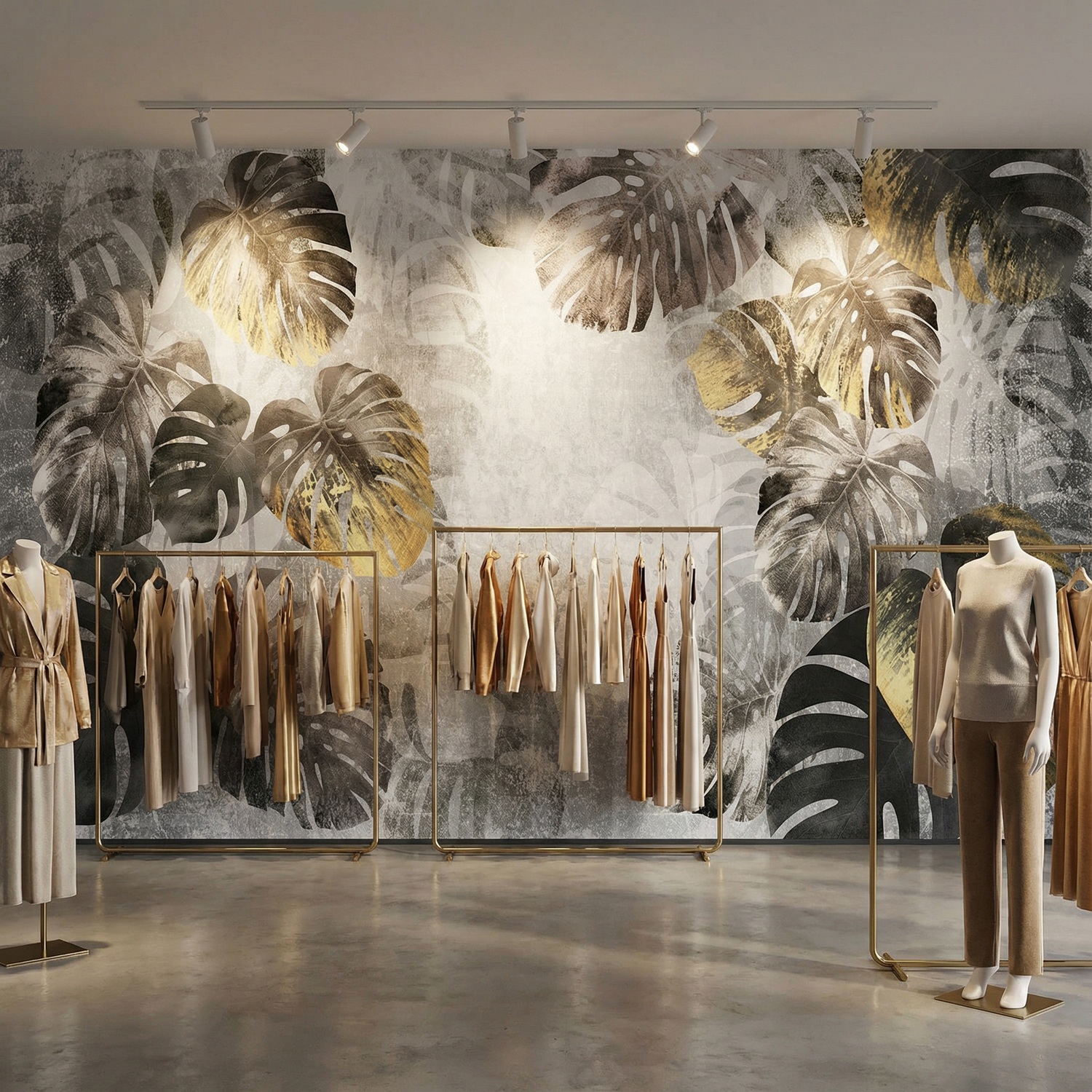Wall Murals: Grey Palm Leaves