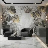 Wall Murals: Grey Palm Leaves 9