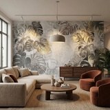 Wall Murals: Grey Palm Leaves 10