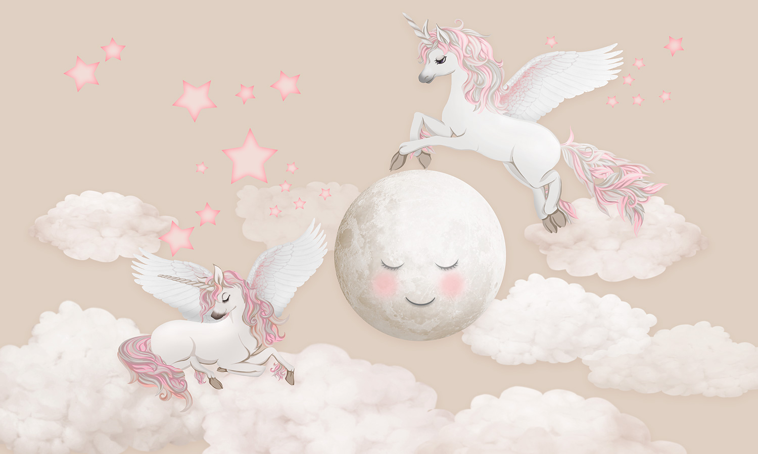 Wall Murals: Unicorns and Stars