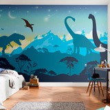 Wall Murals: Dinosaur Silhouettes 2