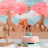 Wall Murals: Giraffe in the Clouds 2