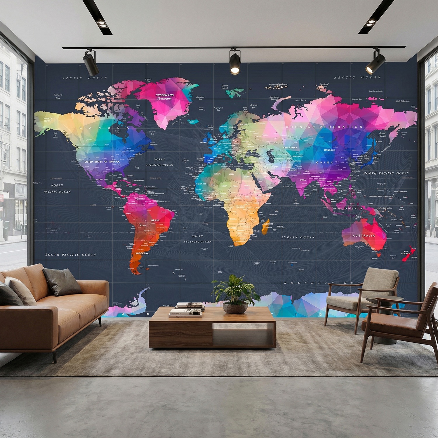 Wall Murals: Origami World Map