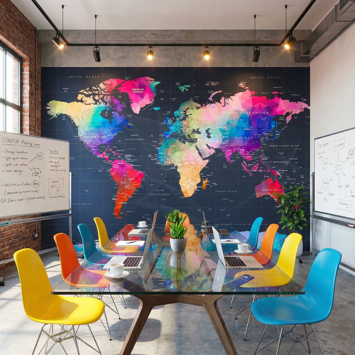 Wall Murals: Origami World Map