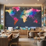 Wall Murals: Origami World Map 3