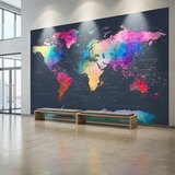 Wall Murals: Origami World Map 6