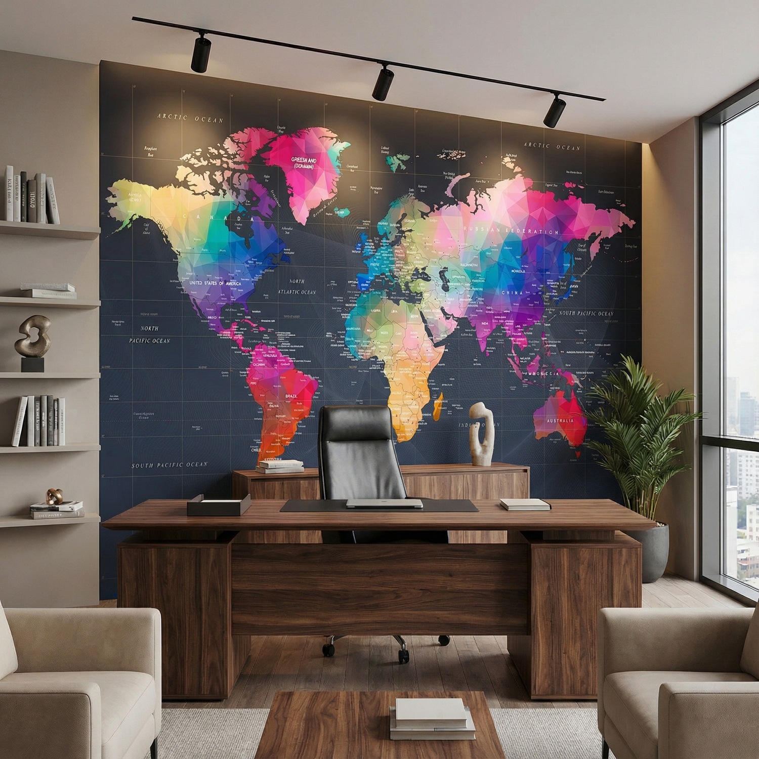 Wall Murals: Origami World Map