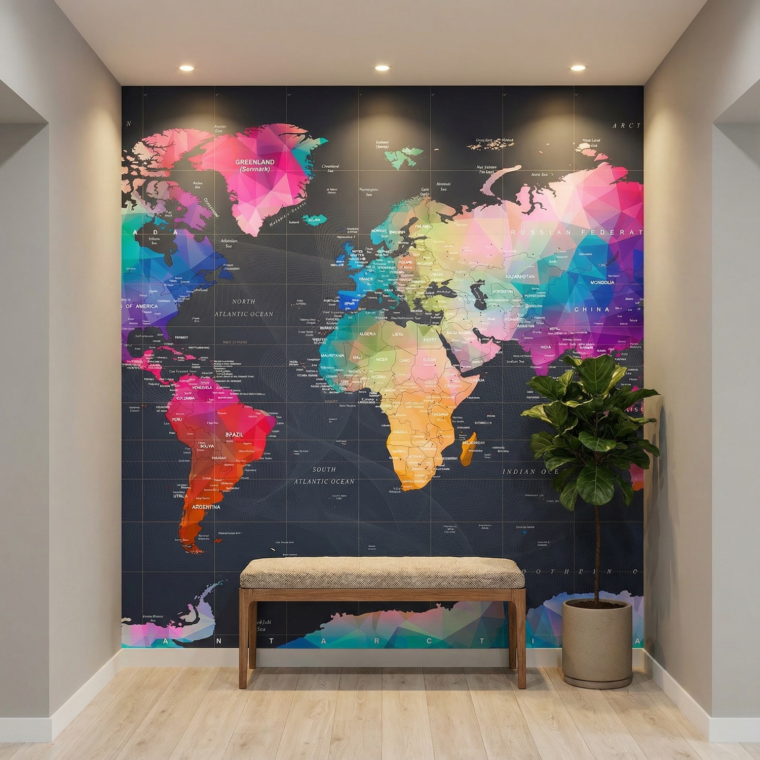 Wall Murals: Origami World Map