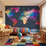 Wall Murals: Origami World Map 10