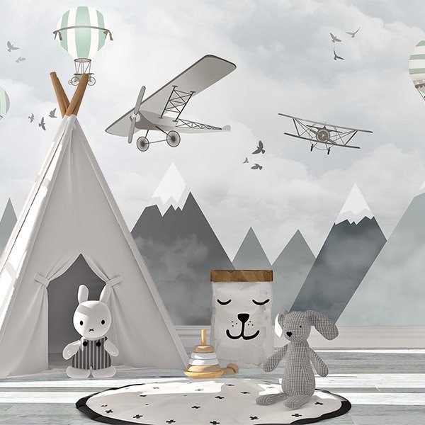 Wall Murals: Airplanes, Balloons and Mountains 0