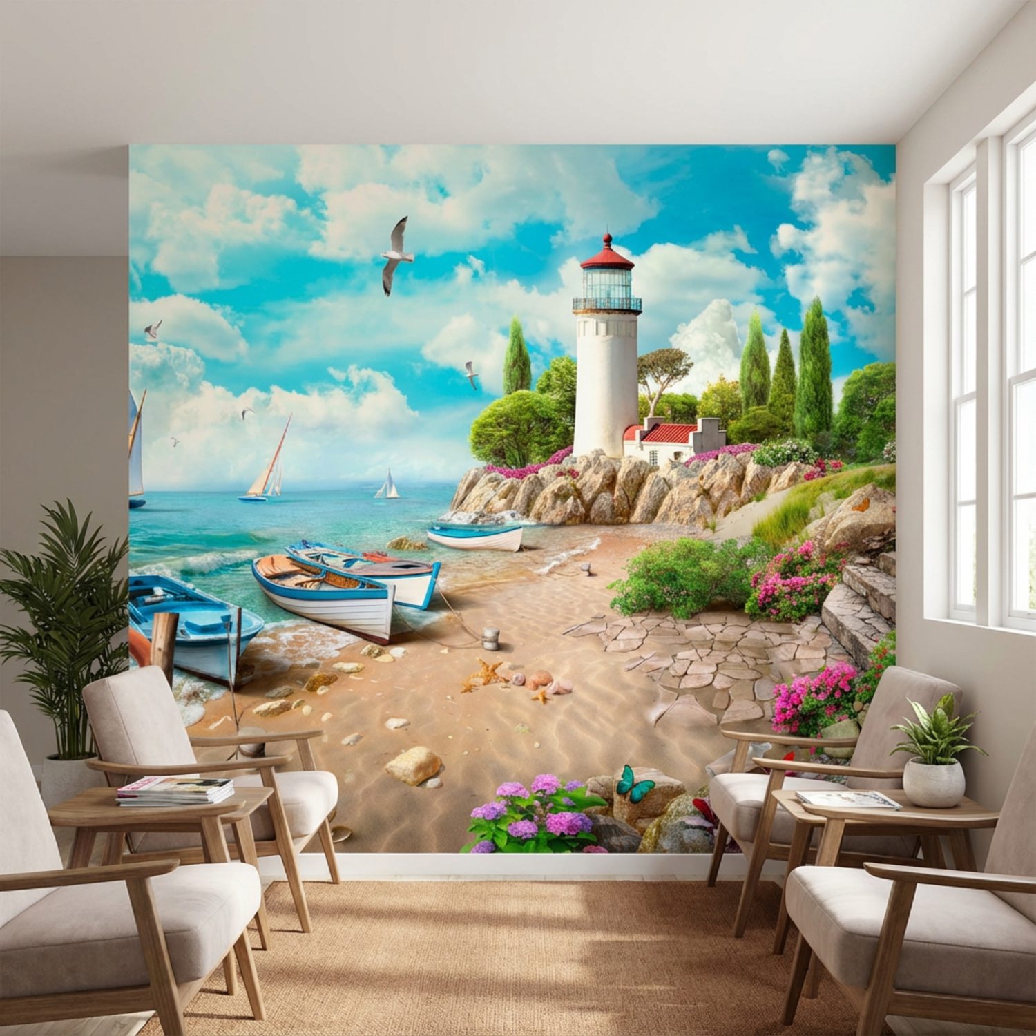 Wall Murals: Small Seaport