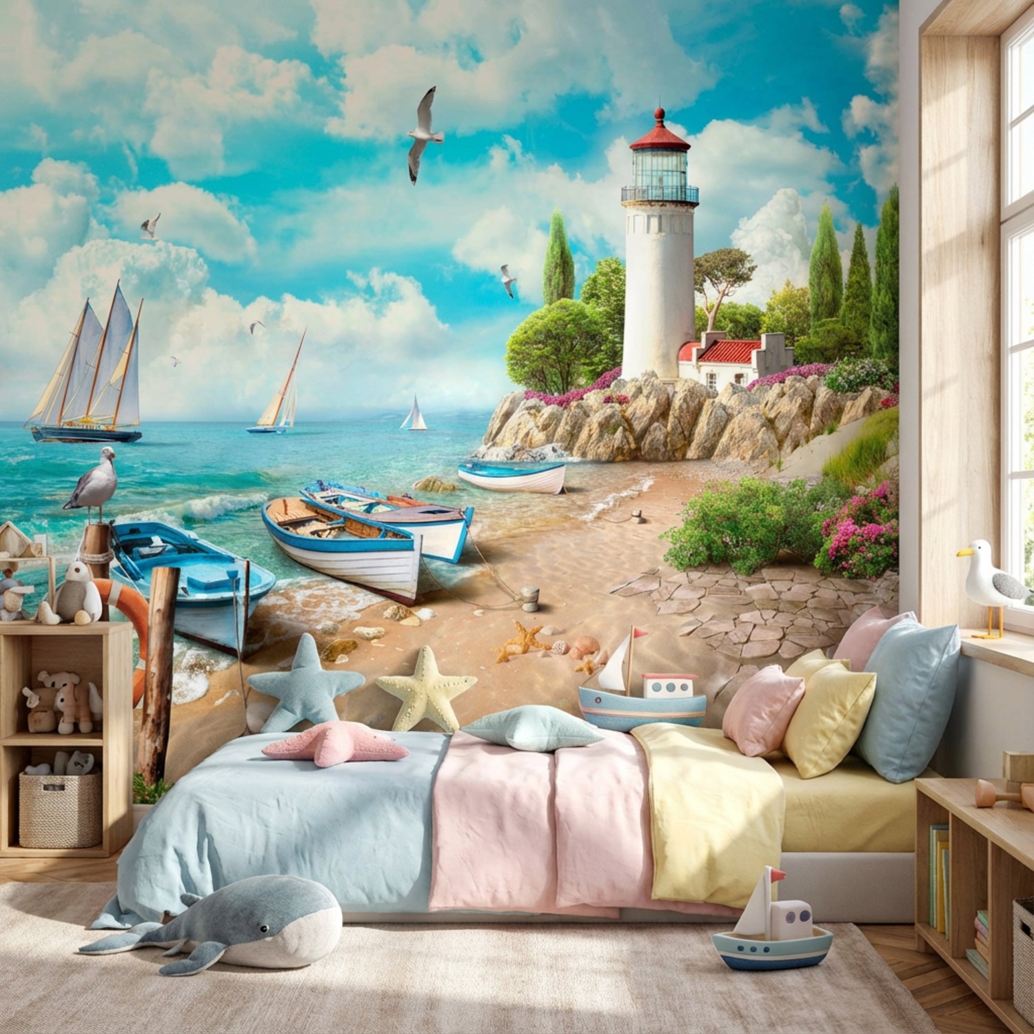 Wall Murals: Small Seaport