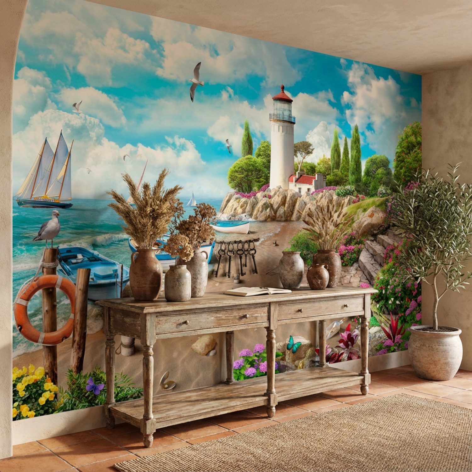 Wall Murals: Small Seaport